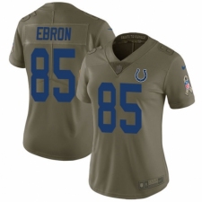 Women's Nike Indianapolis Colts #85 Eric Ebron Limited Olive 2017 Salute to Service NFL Jersey