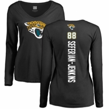 NFL Women's Nike Jacksonville Jaguars #88 Austin Seferian-Jenkins Black Backer Slim Fit Long Sleeve T-Shirt