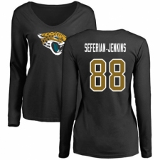NFL Women's Nike Jacksonville Jaguars #88 Austin Seferian-Jenkins Black Name & Number Logo Slim Fit Long Sleeve T-Shirt