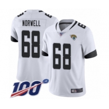 Men's Jacksonville Jaguars #68 Andrew Norwell White Vapor Untouchable Limited Player 100th Season Football Jersey
