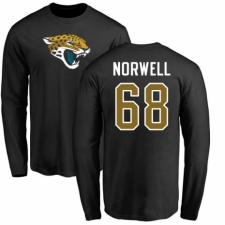 NFL Nike Jacksonville Jaguars #68 Andrew Norwell Black Name & Number Logo Long Sleeve T-Shirt