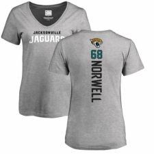 NFL Women's Nike Jacksonville Jaguars #68 Andrew Norwell Ash Backer T-Shirt