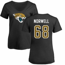 NFL Women's Nike Jacksonville Jaguars #68 Andrew Norwell Black Name & Number Logo Slim Fit T-Shirt
