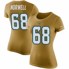 NFL Women's Nike Jacksonville Jaguars #68 Andrew Norwell Gold Rush Pride Name & Number T-Shirt
