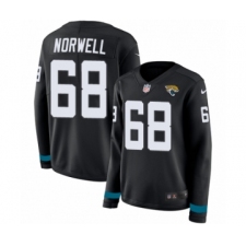 Women's Nike Jacksonville Jaguars #68 Andrew Norwell Limited Black Therma Long Sleeve NFL Jersey