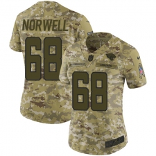 Women's Nike Jacksonville Jaguars #68 Andrew Norwell Limited Camo 2018 Salute to Service NFL Jersey