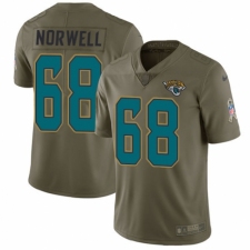 Youth Nike Jacksonville Jaguars #68 Andrew Norwell Limited Olive 2017 Salute to Service NFL Jersey