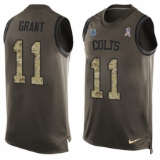 Men's Nike Indianapolis Colts #11 Ryan Grant Limited Green Salute to Service Tank Top NFL Jersey
