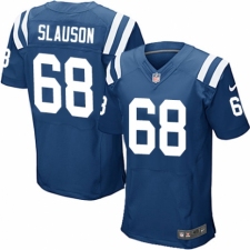 Men's Nike Indianapolis Colts #68 Matt Slauson Elite Royal Blue Team Color NFL Jersey
