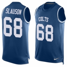 Men's Nike Indianapolis Colts #68 Matt Slauson Limited Royal Blue Player Name & Number Tank Top NFL Jersey
