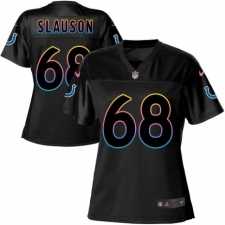 Women's Nike Indianapolis Colts #68 Matt Slauson Game Black Fashion NFL Jersey