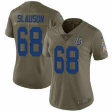 Women's Nike Indianapolis Colts #68 Matt Slauson Limited Olive 2017 Salute to Service NFL Jersey