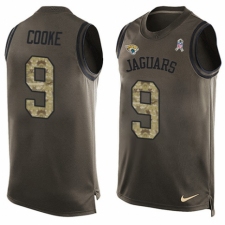 Men's Nike Jacksonville Jaguars #9 Logan Cooke Limited Green Salute to Service Tank Top NFL Jersey