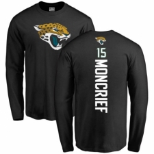 NFL Nike Jacksonville Jaguars #15 Donte Moncrief Black Backer Long Sleeve T-Shirt