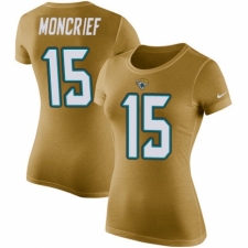 NFL Women's Nike Jacksonville Jaguars #15 Donte Moncrief Gold Rush Pride Name & Number T-Shirt