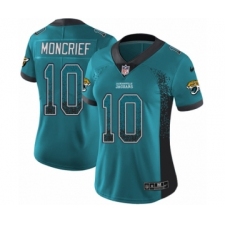 Women's Nike Jacksonville Jaguars #10 Donte Moncrief Limited Teal Green Rush Drift Fashion NFL Jersey