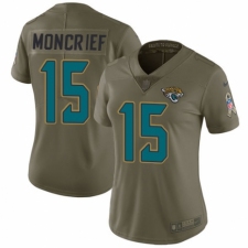 Women's Nike Jacksonville Jaguars #15 Donte Moncrief Limited Olive 2017 Salute to Service NFL Jersey