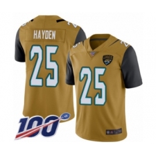 Men's Jacksonville Jaguars #25 D.J. Hayden Limited Gold Rush Vapor Untouchable 100th Season Football Jersey