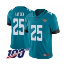 Men's Jacksonville Jaguars #25 D.J. Hayden Teal Green Alternate Vapor Untouchable Limited Player 100th Season Football Jersey