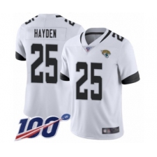 Men's Jacksonville Jaguars #25 D.J. Hayden White Vapor Untouchable Limited Player 100th Season Football Jersey