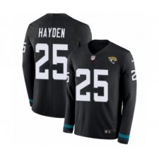 Men's Nike Jacksonville Jaguars #25 D.J. Hayden Limited Black Therma Long Sleeve NFL Jersey