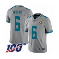 Men's Jacksonville Jaguars #6 Cody Kessler Silver Inverted Legend Limited 100th Season Football Jersey