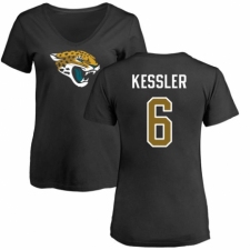 NFL Women's Nike Jacksonville Jaguars #6 Cody Kessler Black Name & Number Logo Slim Fit T-Shirt