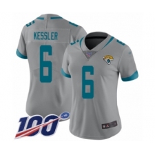 Women's Jacksonville Jaguars #6 Cody Kessler Silver Inverted Legend Limited 100th Season Football Jersey
