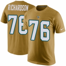 NFL Men's Nike Jacksonville Jaguars #76 Will Richardson Gold Rush Pride Name & Number T-Shirt