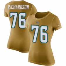 NFL Women's Nike Jacksonville Jaguars #76 Will Richardson Gold Rush Pride Name & Number T-Shirt