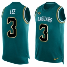 Men's Nike Jacksonville Jaguars #3 Tanner Lee Limited Teal Green Player Name & Number Tank Top NFL Jersey
