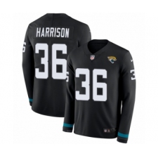 Men's Nike Jacksonville Jaguars #36 Ronnie Harrison Limited Black Therma Long Sleeve NFL Jersey