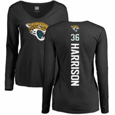 NFL Women's Nike Jacksonville Jaguars #36 Ronnie Harrison Black Backer Slim Fit Long Sleeve T-Shirt