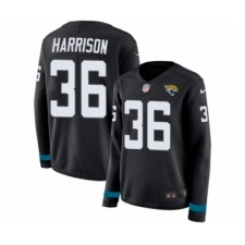 Women's Nike Jacksonville Jaguars #36 Ronnie Harrison Limited Black Therma Long Sleeve NFL Jersey