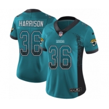 Women's Nike Jacksonville Jaguars #36 Ronnie Harrison Limited Teal Green Rush Drift Fashion NFL Jersey
