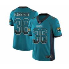 Youth Nike Jacksonville Jaguars #36 Ronnie Harrison Limited Teal Green Rush Drift Fashion NFL Jersey