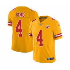 Men's Kansas City Chiefs #4 Chad Henne Limited Gold Inverted Legend Football Jersey