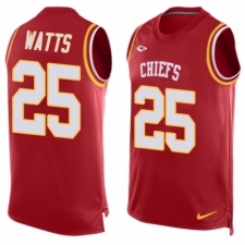 Men's Nike Kansas City Chiefs #25 Armani Watts Limited Red Player Name & Number Tank Top NFL Jersey