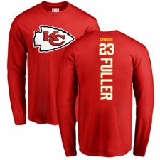 NFL Nike Kansas City Chiefs #23 Kendall Fuller Red Backer Long Sleeve T-Shirt