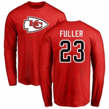NFL Nike Kansas City Chiefs #23 Kendall Fuller Red Name & Number Logo Long Sleeve T-Shirt