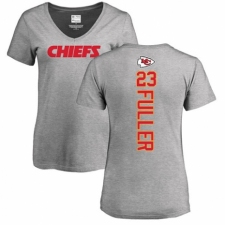 NFL Women's Nike Kansas City Chiefs #23 Kendall Fuller Ash Backer V-Neck T-Shirt
