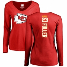 NFL Women's Nike Kansas City Chiefs #23 Kendall Fuller Red Backer Slim Fit Long Sleeve T-Shirt