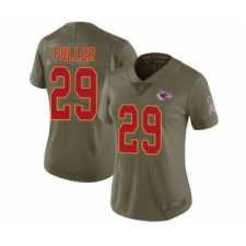 Women's Kansas City Chiefs #29 Kendall Fuller Limited Olive 2017 Salute to Service Football Jersey