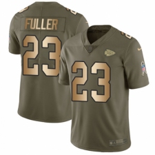 Youth Nike Kansas City Chiefs #23 Kendall Fuller Limited Olive/Gold 2017 Salute to Service NFL Jersey