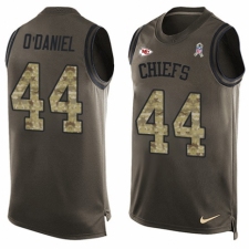 Men's Nike Kansas City Chiefs #44 Dorian O'Daniel Limited Green Salute to Service Tank Top NFL Jersey