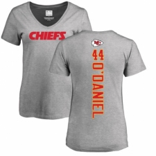 NFL Women's Nike Kansas City Chiefs #44 Dorian O'Daniel Ash Backer V-Neck T-Shirt