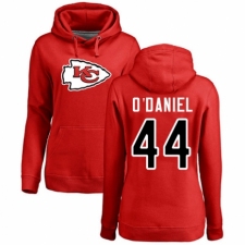 NFL Women's Nike Kansas City Chiefs #44 Dorian O'Daniel Red Name & Number Logo Pullover Hoodie