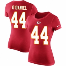 NFL Women's Nike Kansas City Chiefs #44 Dorian O'Daniel Red Rush Pride Name & Number T-Shirt