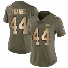 Women's Nike Kansas City Chiefs #44 Dorian O'Daniel Limited Olive/Gold 2017 Salute to Service NFL Jersey