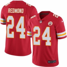 Men's Nike Kansas City Chiefs #24 Will Redmond Red Team Color Vapor Untouchable Limited Player NFL Jersey